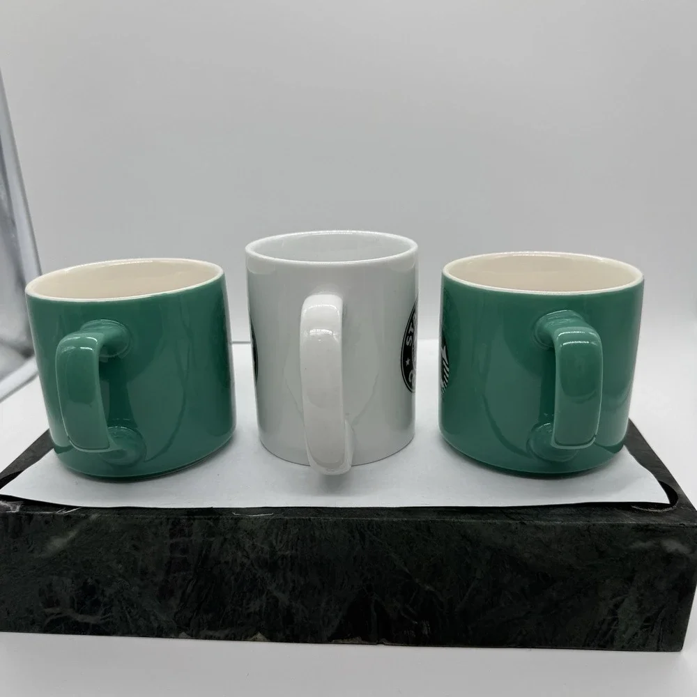 Starbucks Coffee Mug Lot 3 Siren Logo 2006 2021 Green White 11oz Collector